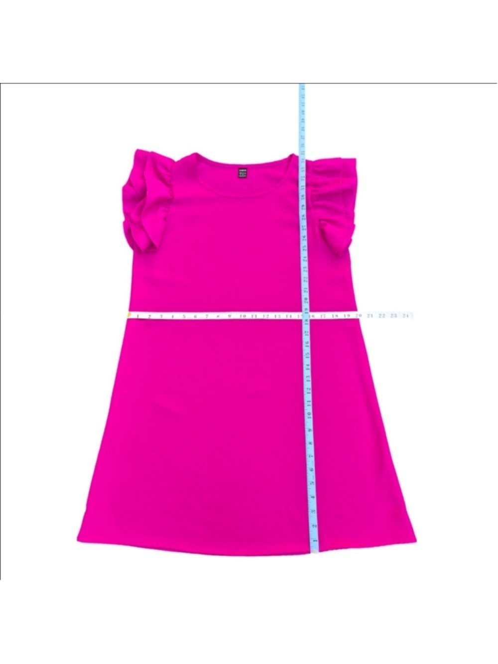 Women's SHEIN Fuchsia Ruffle Sleeve Mini Dress Size 6 - Picture 8 of 9